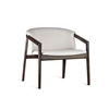 Lounge Chair Merano bijzetzetel eik donkerbruin stof beige Estetica Home