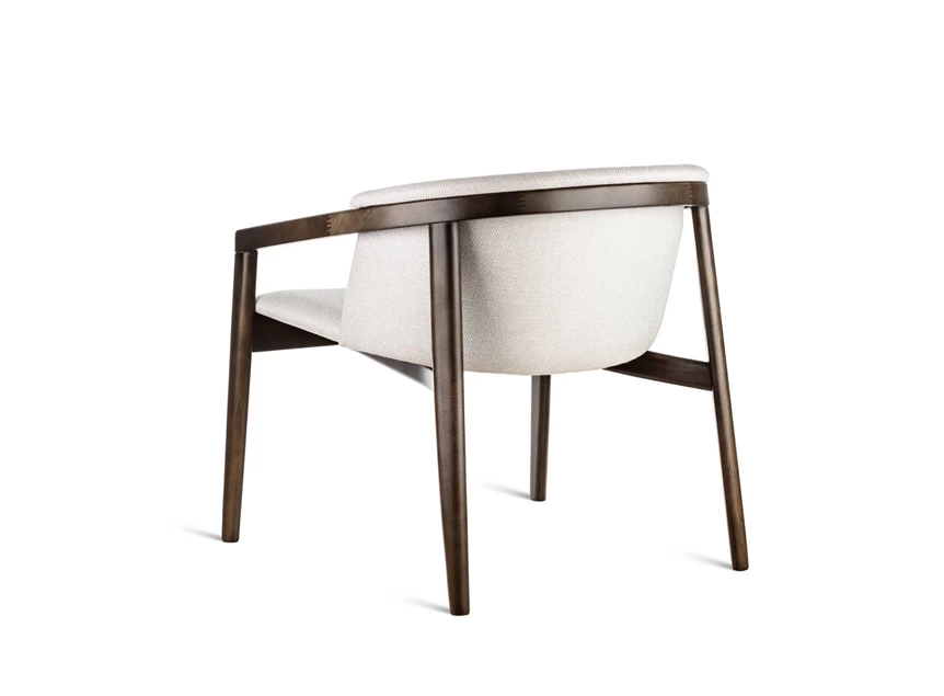 Zijde Lounge Chair Merano bijzetzetel eik donkerbruin stof beige Estetica Home