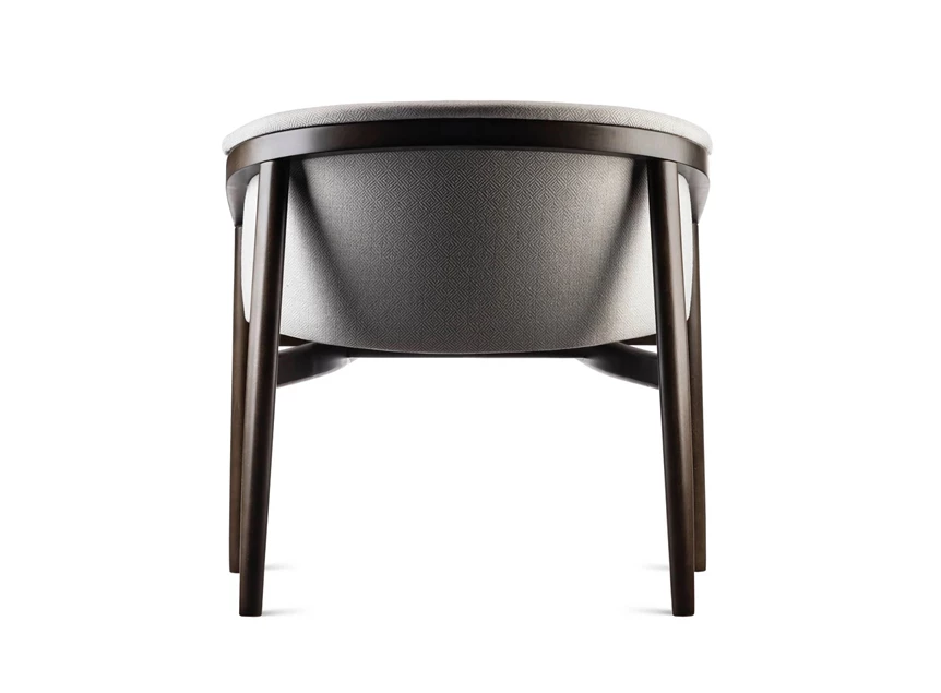 Achterkant Lounge Chair Merano bijzetzetel eik donkerbruin stof beige Estetica Home