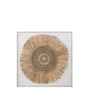 Ibiza wanddeco cirkel- canvas/verf- creme/wit-(100x4.5x100cm)