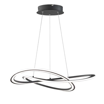 10493 hanglamp LED 1 lichtbron krul zwart wofi Ohio kunststof modern dimbaar