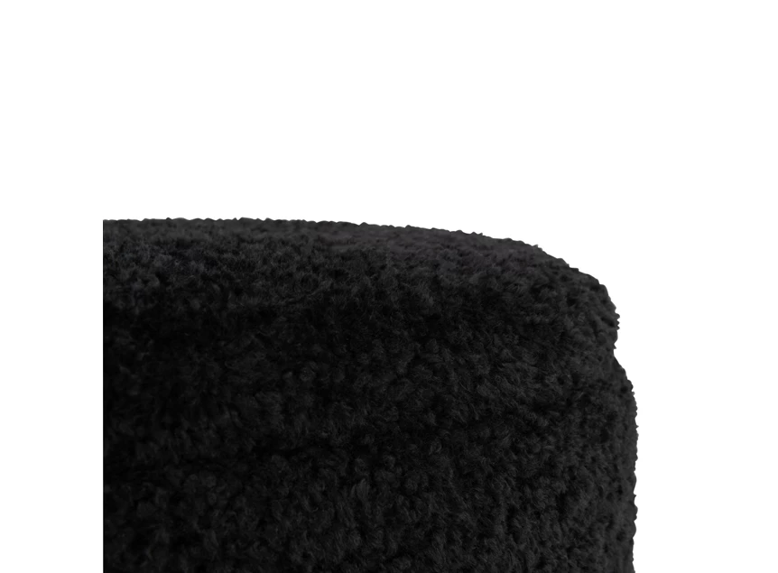 38827 poef deksel teddy zwart polyester J-line detail stof