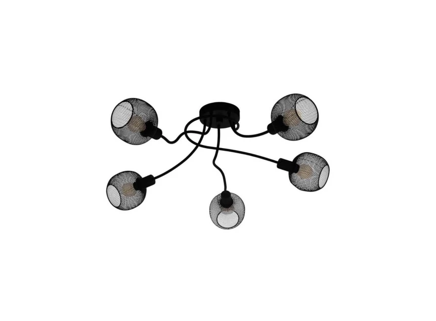 43374 eglo zwart staal plafondlamp draadstructuur wrington plaffoniere industrieel e14 40w