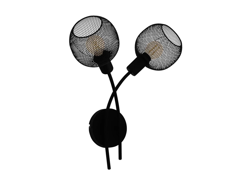 43375 wandlamp wrington zwart staal eglo draadstructuur industrieel e14 modern 2 lichtbronnen