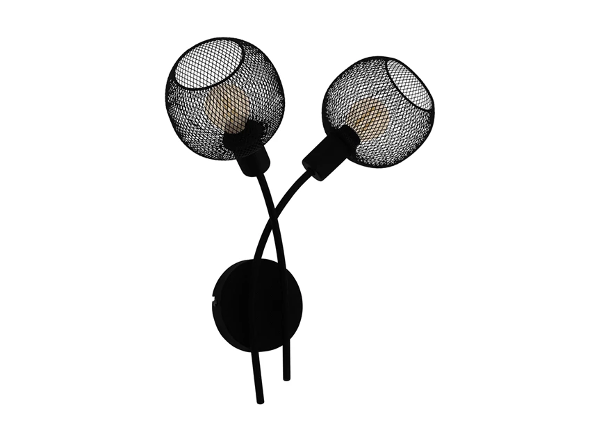 43375 wandlamp wrington zwart staal eglo draadstructuur industrieel e14 modern 2 lichtbronnen
