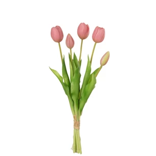 Boeket tulpen- 5stuks- pu- roze- medium 