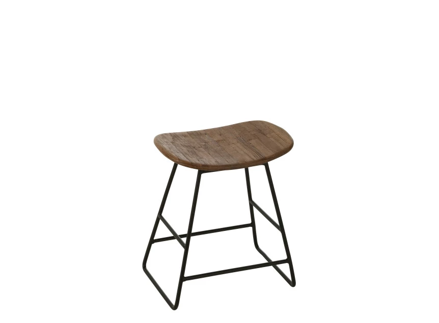 Rechthoekige stoel- gerecycleerd- teak- naturel- small 
