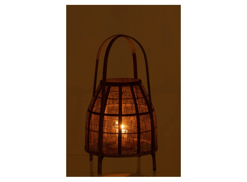 Lantaarn kap- bamboe- naturel- medium- met licht