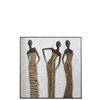 Wanddeco- 3 afrikaanse vrouwen- canvas/verf/touw- mix 