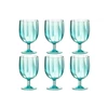 Doos 6stuks- wijnglas- plastiek- blauw 