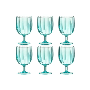 Doos 6stuks- wijnglas- plastiek- blauw 