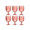 Doos 6stuks- wijnglas- plastiek- rood 