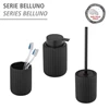 Belluno toiletborstelhouder- zwart- set