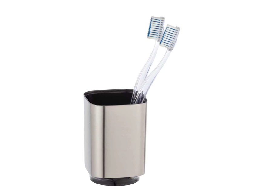 Auron tandenborstelbeker- zilver- met tandenborstel