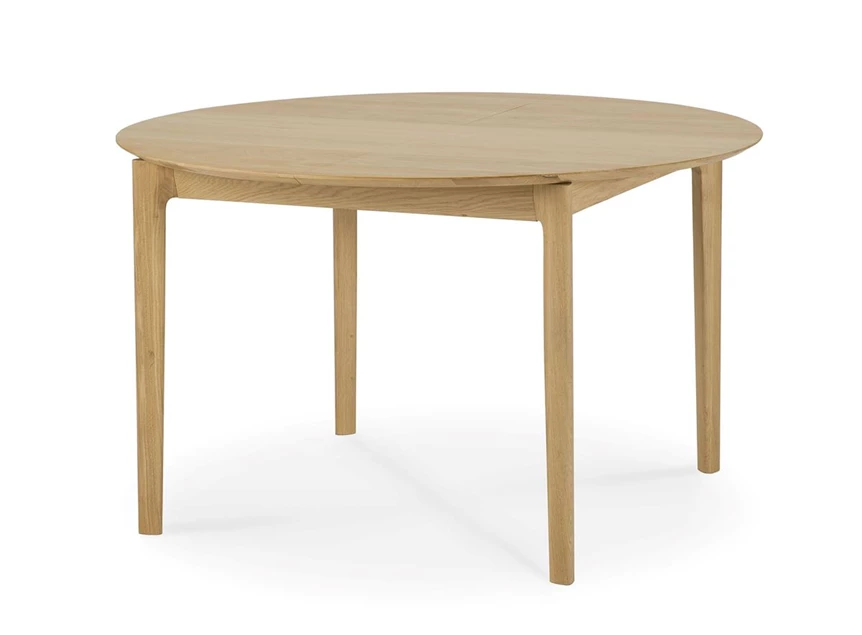 Zijkant Oak Bok Round Extendable Dining Table 51527 Ethnicraft modern design