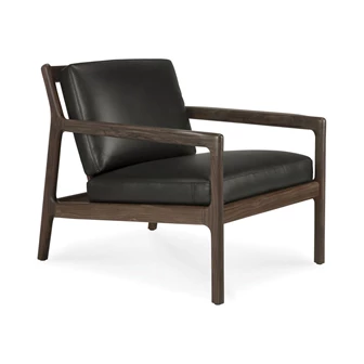 Rosewood Jack Lounge Chair Black Leather 35201 Ethnicraft