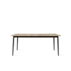 Leo dining table 180x90cm vincent sheppard teak onbehandeld hout aluminium frame zwart outdoor
