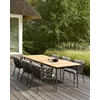 Leo teak onbehandeld hout aluminium frame zwart outdoor dining table 180x90cm vincent sheppard