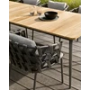 Leo teak onbehandeld dining table 180x90cm vincent sheppard hout aluminium frame zwart outdoor