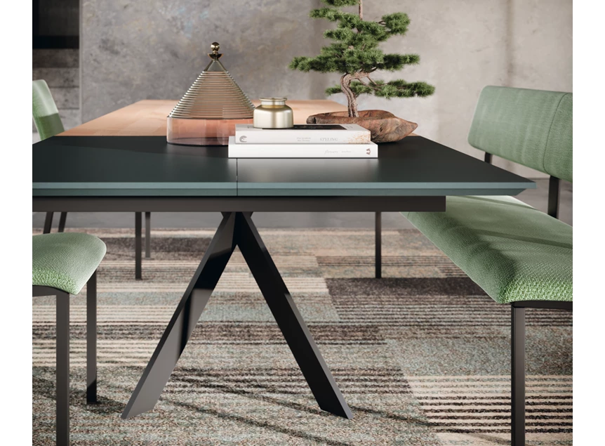 Front Verlengbare tafel Torino rechthoekig massief hout Amerikaans noten Willisau