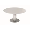 Verlengbare tafel Modena rond lak wit voetplaatmat chroom Willisau