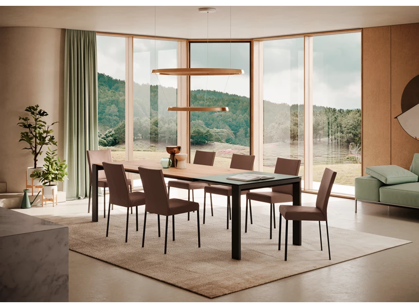 Sfeerfoto Verlengbare tafel Maleo massief hout natuur eik Willisau