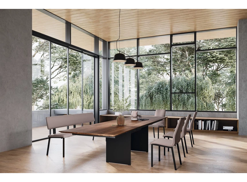 Sfeerfoto Verlengbare tafel Arona massief hout Amerikaans noten Willisau