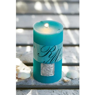 270730 Rivièra Maison RM Frosted Candle Ø7cm H13cm Beach Turquoise