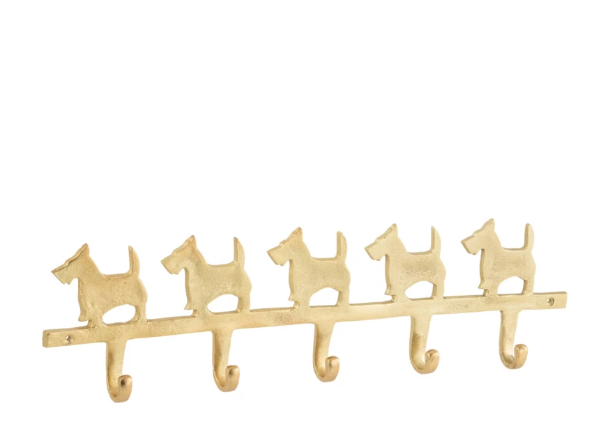 Kapstok honden- aluminium- goud- (57x16x4cm)