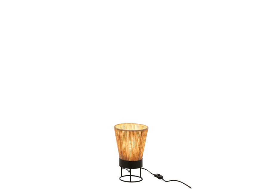 Tafellamp Nina- jute- beige- Ø18x28cm- aan