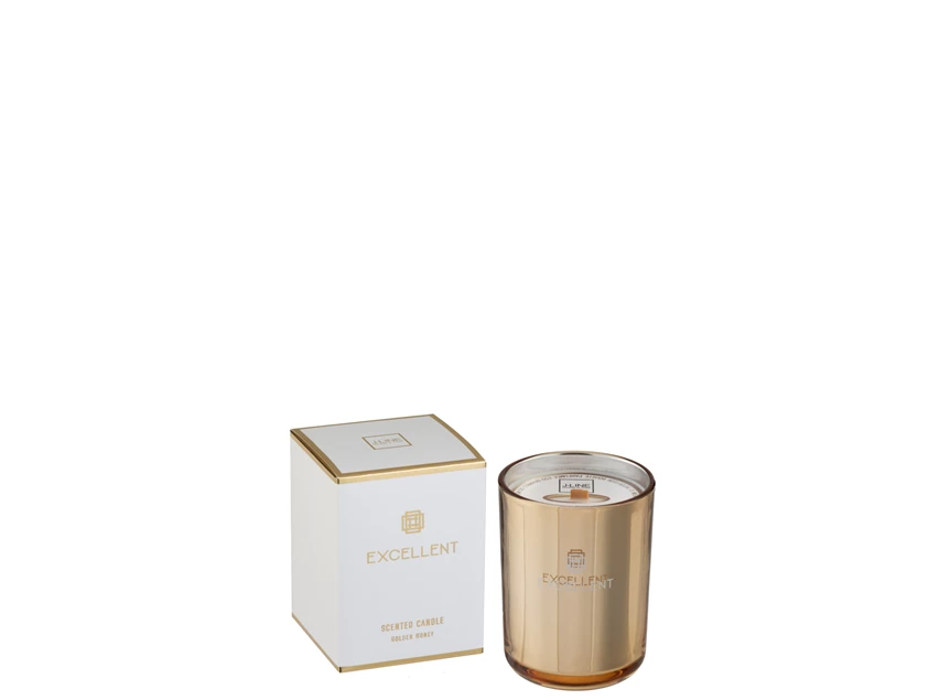 Geurkaars- excellent golden honey- goud- small- 50u- Ø9x12cm