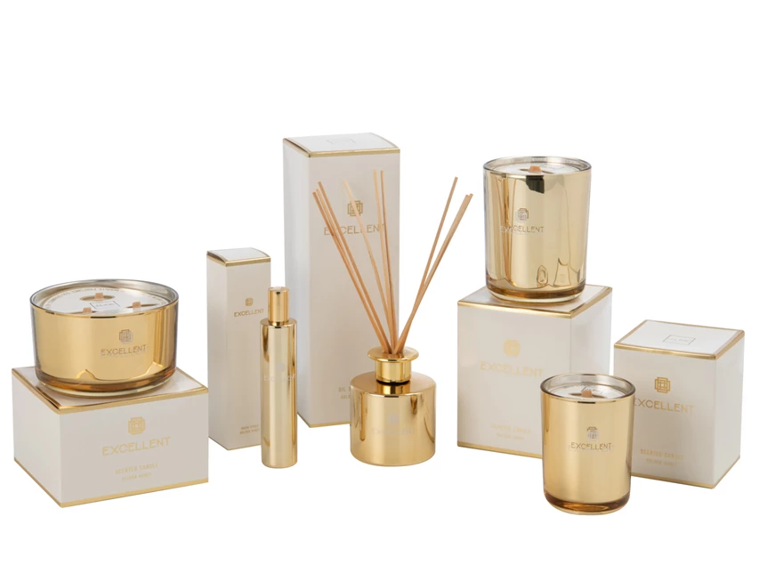 Huisparfum- excellent golden honey- goud- Ø3x16cm- sfeerbeeld