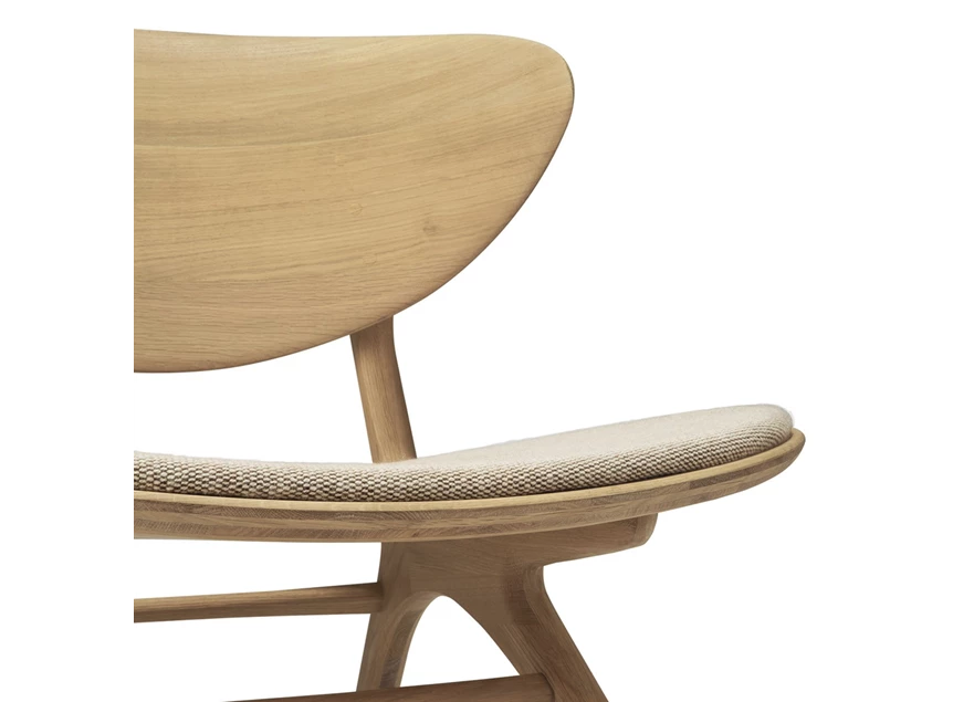Zitting Bijzetzetel Oak Eye Lounge Chair Off White Fabric 50675 Ethnicraft