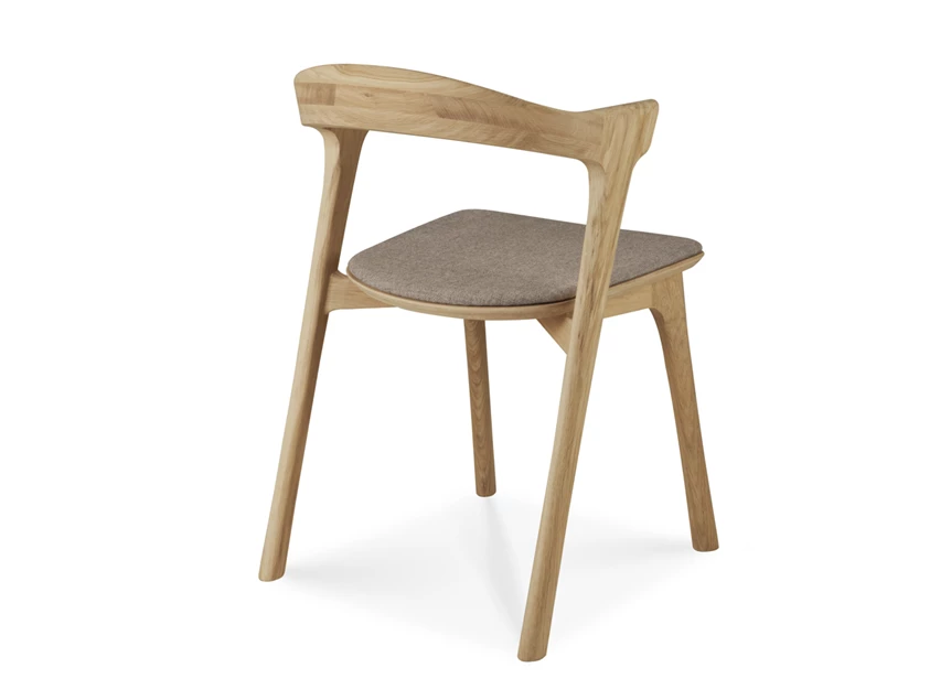 Achterkant Armstoel Oak Bok Dining Chair Warm Grey Fabric 51486 Ethnicraft