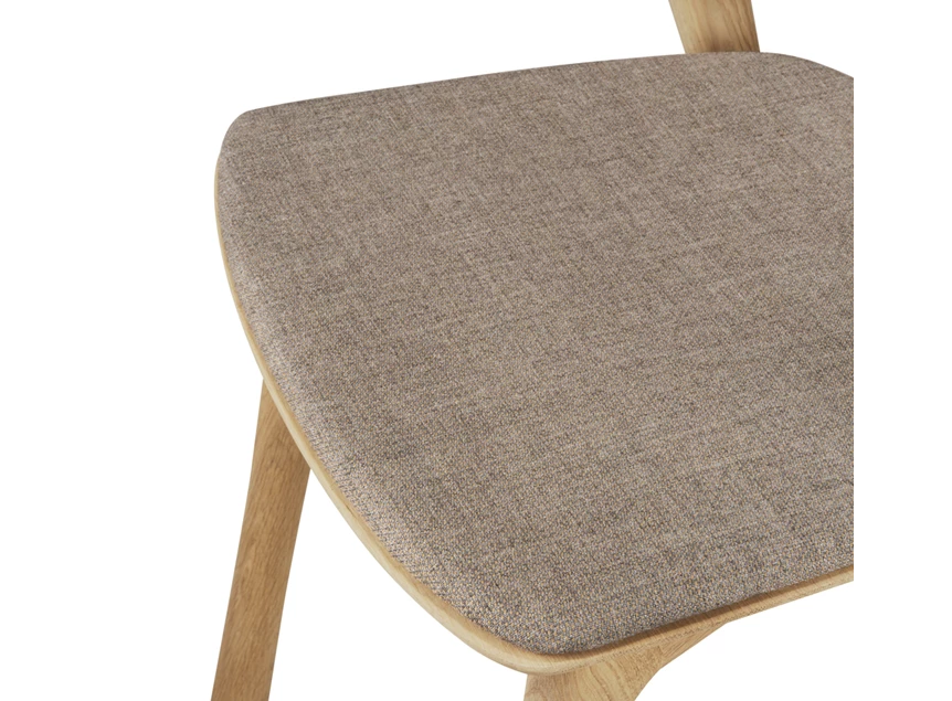 Bovenkant Armstoel Oak Bok Dining Chair Warm Grey Fabric 51486 Ethnicraft
