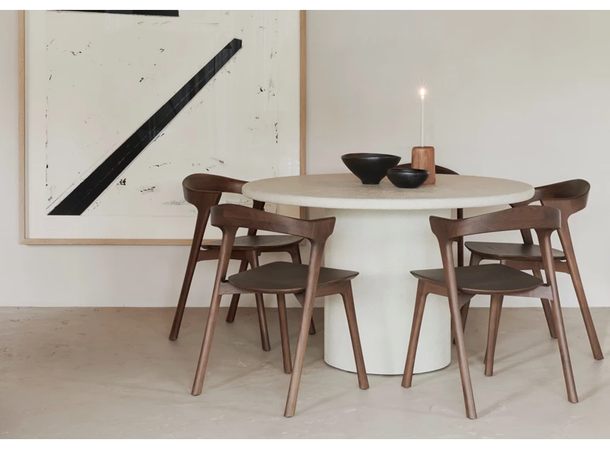 Sfeerfoto Eettafel Elements Dining Table Round Microcement Off White 26423 Ethnicraft