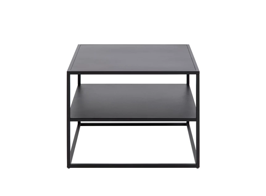 92087 newtown salontafel vierkant zwart metaal 60x60cm actona legplank recht aanzicht