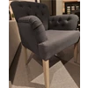 Richmond stoel jacky donker grijze kleur hout onderstel enkel stoel