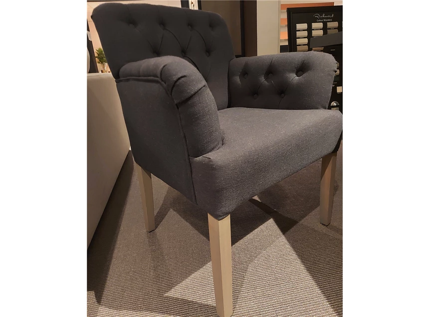 Richmond stoel jacky donker grijze kleur hout onderstel enkel stoel