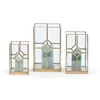 DL041 Dekocandle Lantarn Square brass + beveled glass set