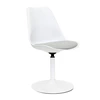 Viva wit grijs lederlook kunstleder white grey zweeds design scandinavisch trendy kunststof draaivoet stoel kuip