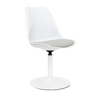 Viva wit grijs lederlook kunstleder white grey zweeds design scandinavisch trendy kunststof draaivoet stoel kuip