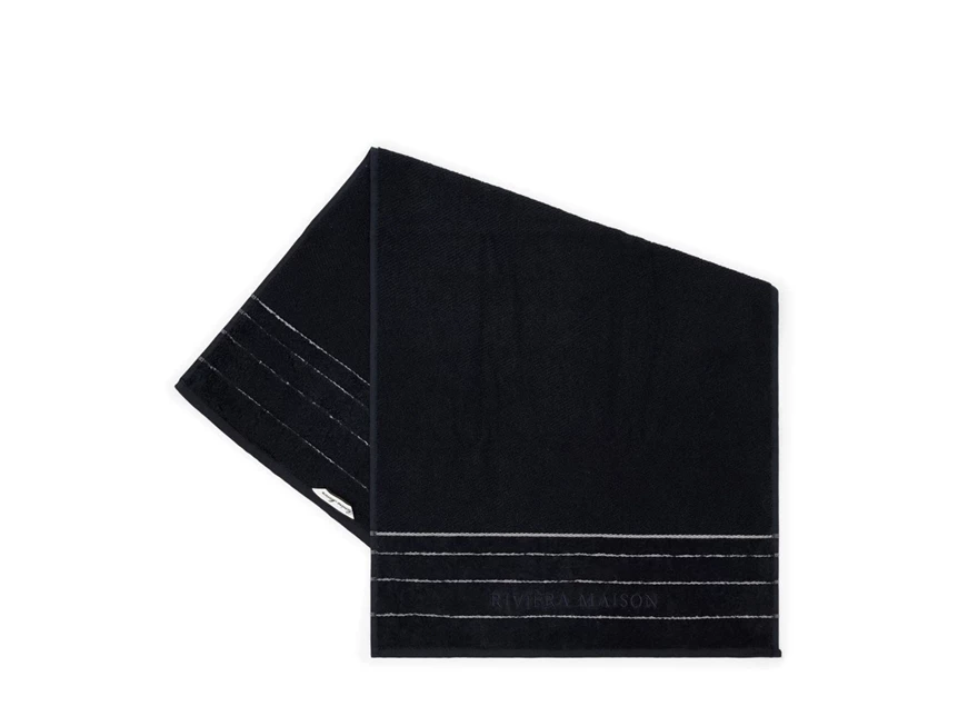 466970 Rivièra Maison RM elegant towel black handdoek zwart 50x100cm