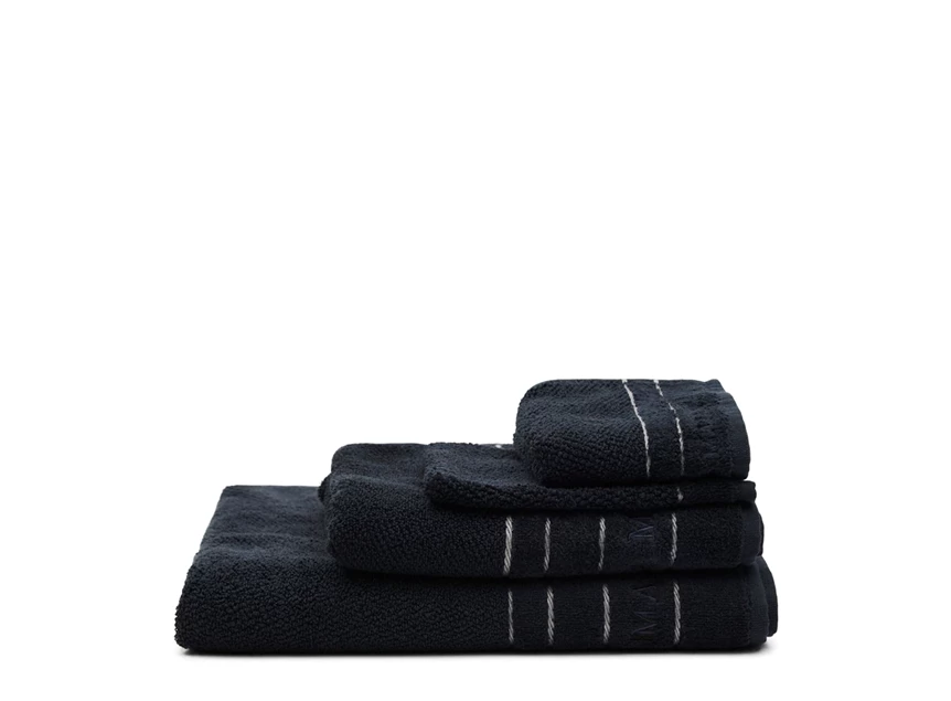 467010 Rivièra Maison RM elegant towel black zwart handdoek 140x70cm collectie stapel
