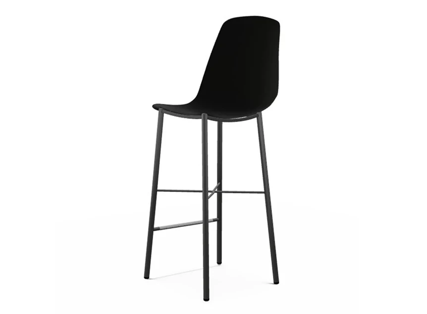 Bucket seat bar stool Cloë perfecta PP01 black EP79 - back
