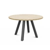 Veneto tafel Ø120cm halifax natuur eik tafelblad perfecta stockmodel zijaanzicht