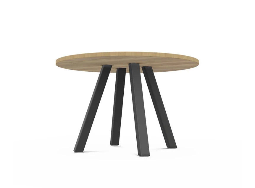 Veneto tafel Ø120cm halifax natuur eik tafelblad perfecta stockmodel onderaanzicht