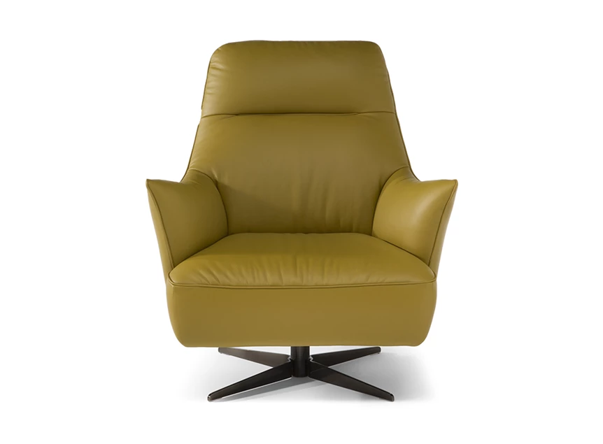 Draaistoel Calma C056 Natuzzi editions vooraanzicht fauteuil geel