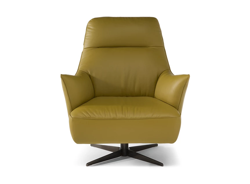 Draaistoel Calma C056 Natuzzi editions vooraanzicht fauteuil geel