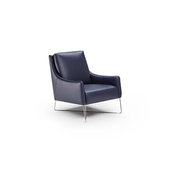 Regina B903 fauteuil blauw leder gekruist onderstel natuzzi editions